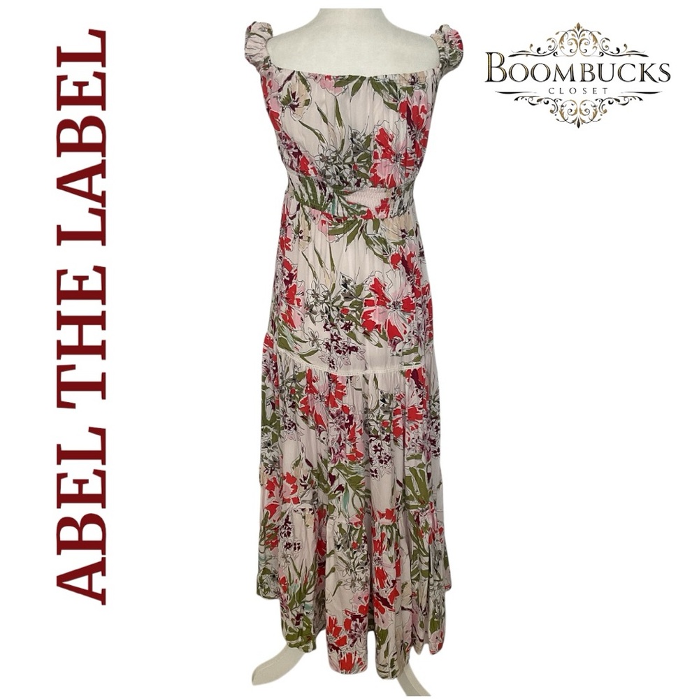 Anthropologie Abel The Label Floral Maxi Dress  green red orange white XS NWT